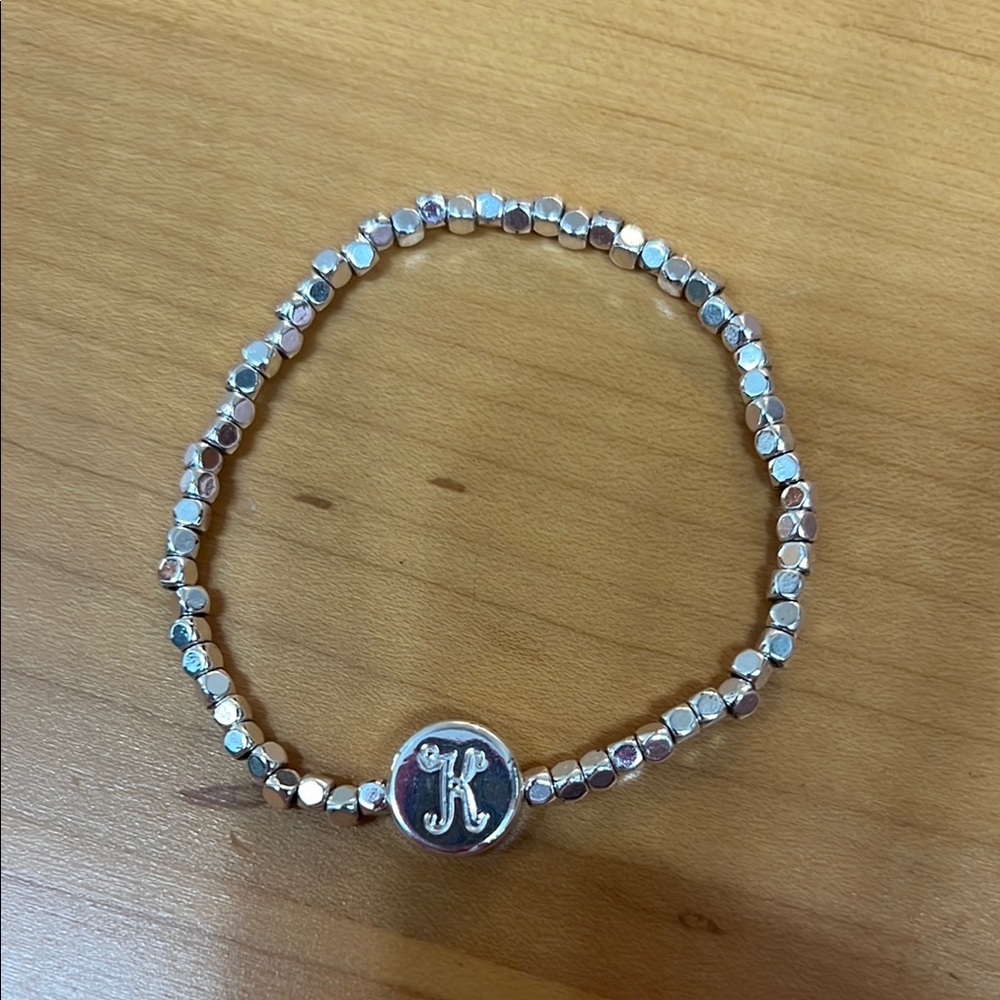 BOGO FREE • “K” initial silver braclet